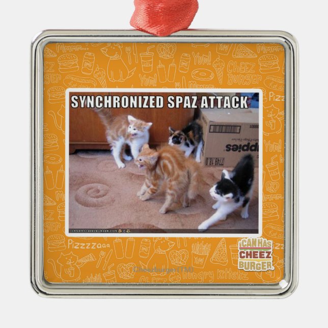 Sychronized Spaz Attack Metal Tree Decoration (Front)