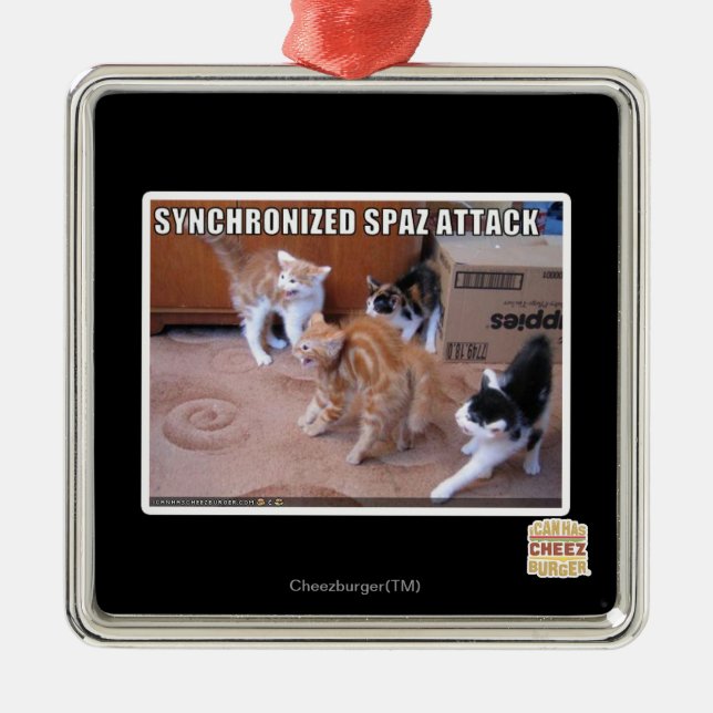 Sychronized Spaz Attack Metal Tree Decoration (Front)