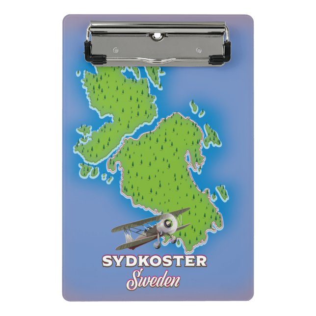 Sydkoster Sweden vintage map travel poster. Mini Clipboard (Front)