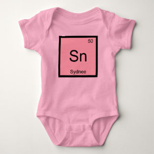 Sydnee Name Chemistry Element Periodic Table Baby Bodysuit