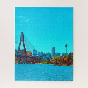 Sydney ANZAC Bridge harbour scene Jigsaw Puzzle