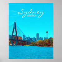Sydney ANZAC Bridge harbour scene