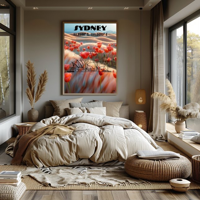 Sydney Artistic Skyline with Floral Landscape  Poster (Creator Uploaded)