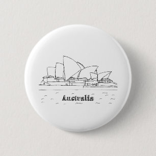 Sydney Australia Art Vacation Drawing Vacation Art 6 Cm Round Badge
