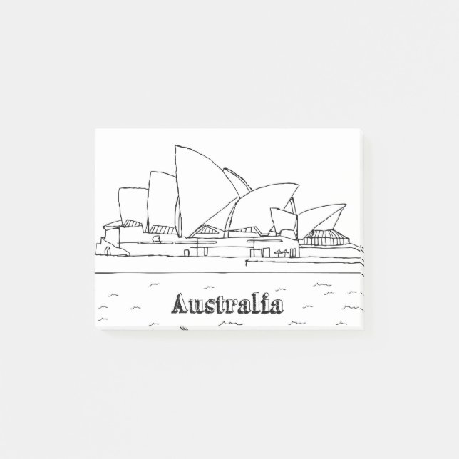 Sydney Australia Art Vacation Drawing Vacation Art Post-it Notes (Front)