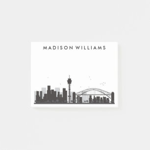 Sydney, Australia Black & White City Skyline Post-it Notes