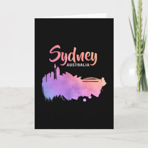 Sydney Australia City Cityscape Skyline Funny Gift Card