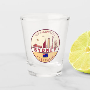 Sydney Australia City Skyline Emblem Shot Glass