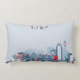 Sydney Australia City Skyline Lumbar Cushion