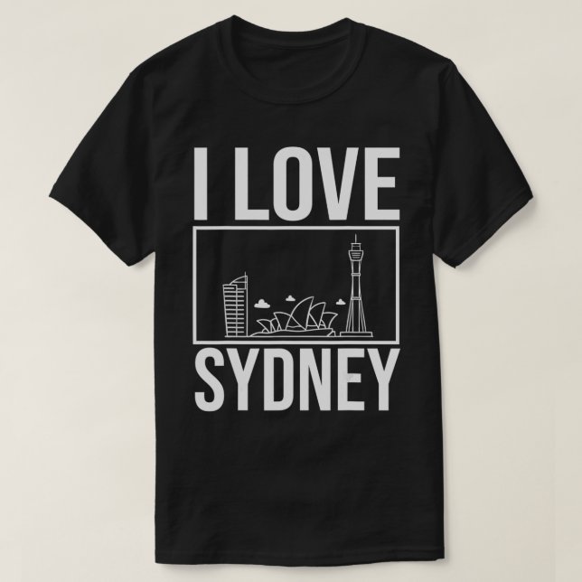 Sydney Australia City Skyline Map Travel  T-Shirt (Design Front)