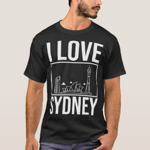 Sydney Australia City Skyline Map Travel  T-Shirt