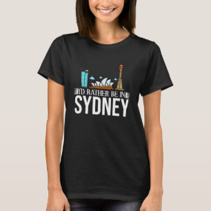 Sydney Australia City Skyline Map Travel T-Shirt