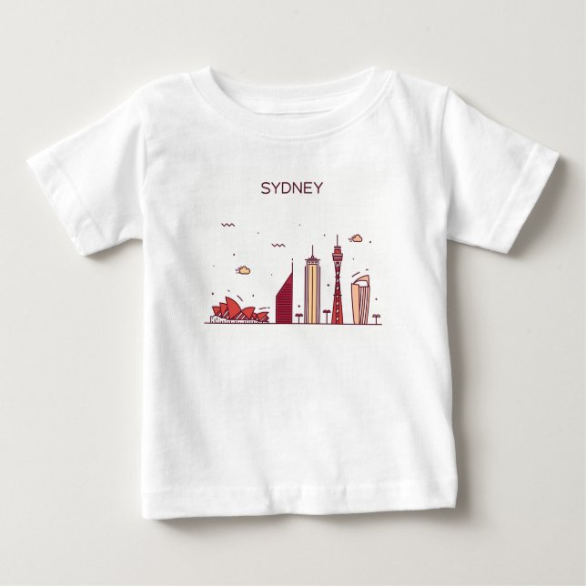 Sydney, Australia | Doodle Skyline Baby T-Shirt (Front)
