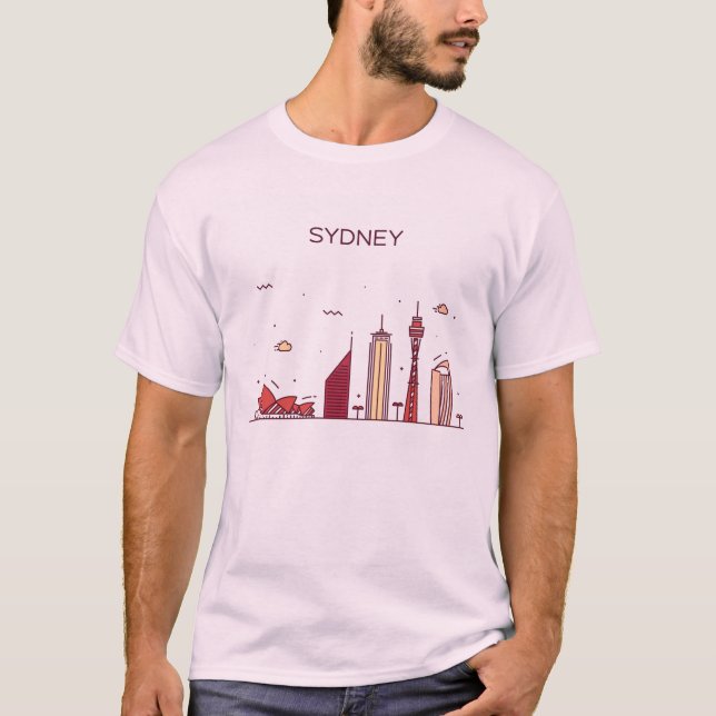 Sydney, Australia | Doodle Skyline T-Shirt (Front)
