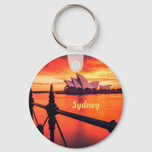 Sydney Australia Opera House Orange Sky Key Ring