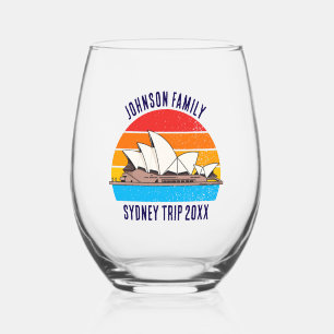 Sydney Australia Opera House Personalised Stemless Wine Glass