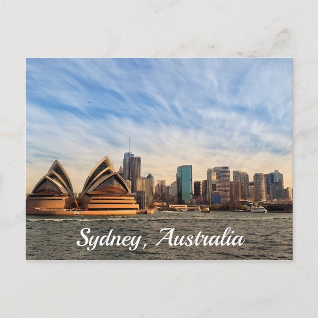 Sydney Australia Opera House Skyline Postcard (Front)