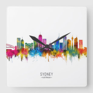Sydney Australia Skyline Square Wall Clock