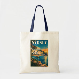 Sydney Australia Sunset Illustration Travel Art Tote Bag