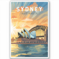 Sydney Australia Travel Art Vintage