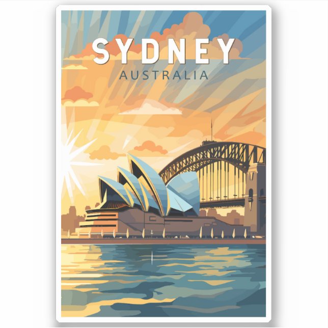 Sydney Australia Travel Art Vintage (Front)