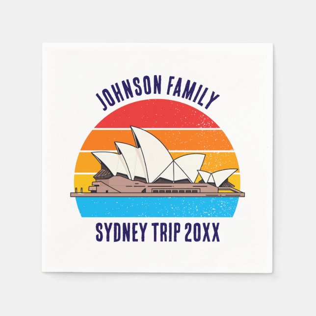 Sydney Australia Trip Opera House Personalised Napkin (Front)