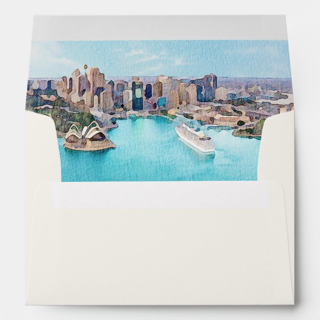 SYDNEY AUSTRALIA Tropical Beach Coast Cream Envelope (Back (Bottom))