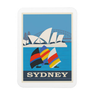 Sydney, Australia Vintage Travel Poster Magnet