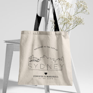 Sydney Australia Wedding   Stylised Deco Skyline Tote Bag