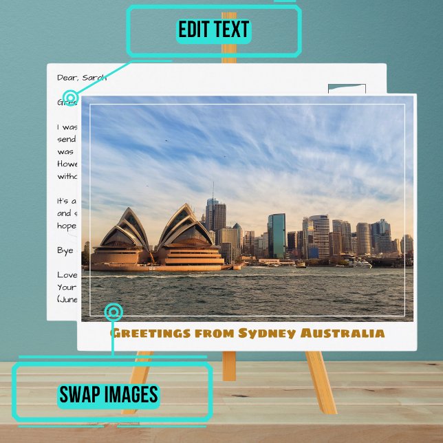 Sydney Australia with Opera House from Water Postcard (Please enjoy our design and see the others in the collection.)