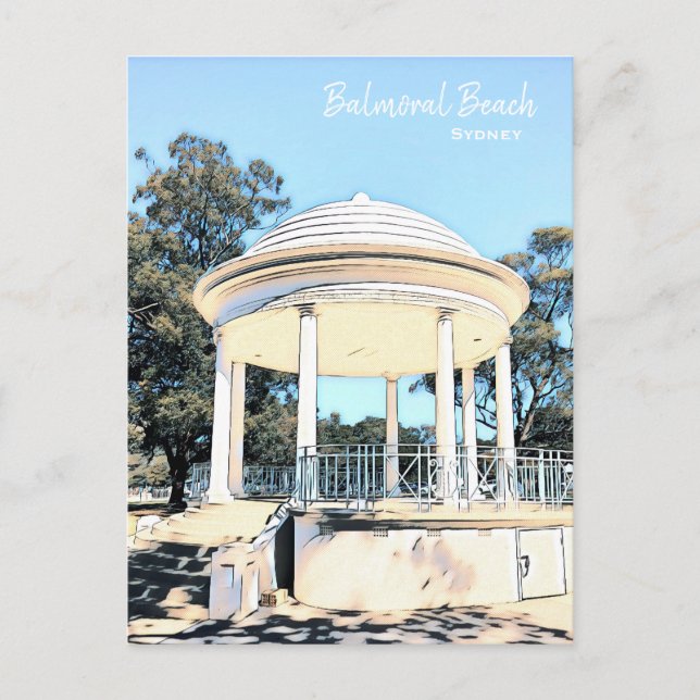 Sydney Balmoral Beach white Rotunda Postcard (Front)