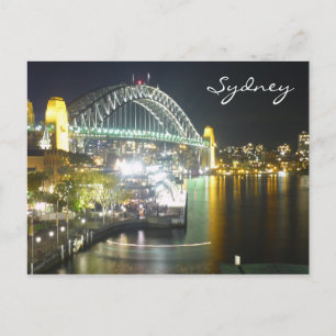 sydney bridge lights postcard