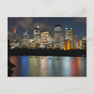 Sydney city skyline at dusk, Australia Postcard
