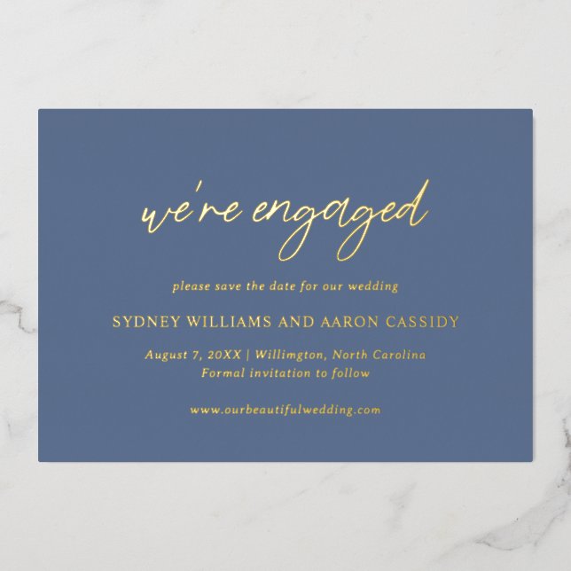Sydney Dusty Blue Modern Wedding Save the Date (Front)
