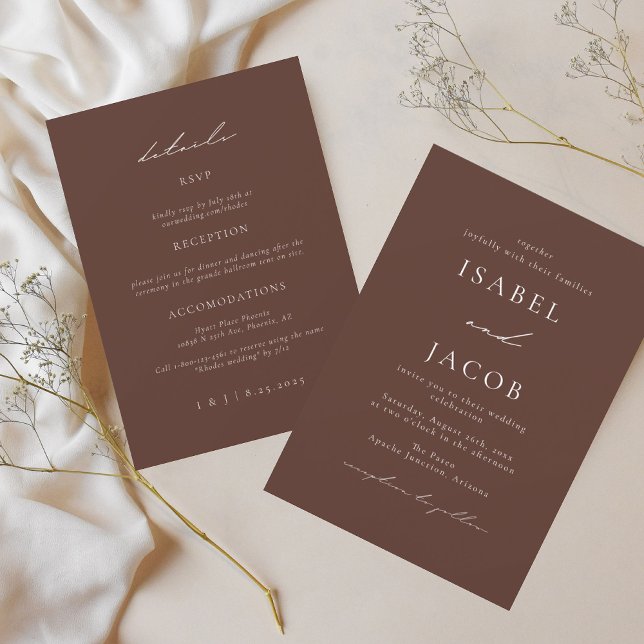 SYDNEY Espresso All in One Wedding  Invitation (Creator Uploaded)