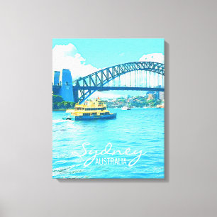 Sydney Ferry Harbour Bridge Canvas Print