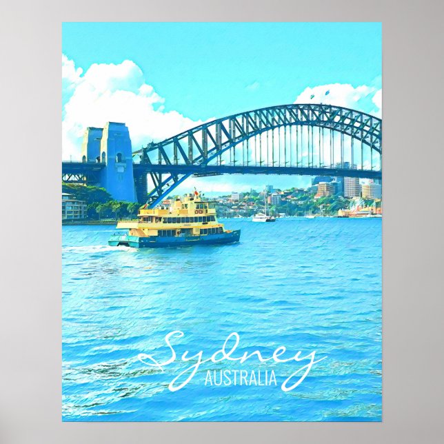 Sydney Ferry Harbour Bridge Poster (Front)