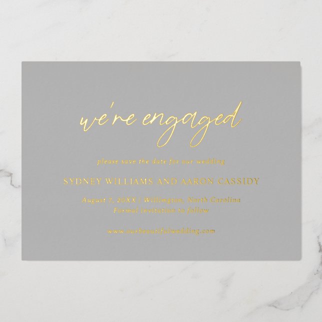 Sydney Grey Modern Wedding Save the Date (Front)