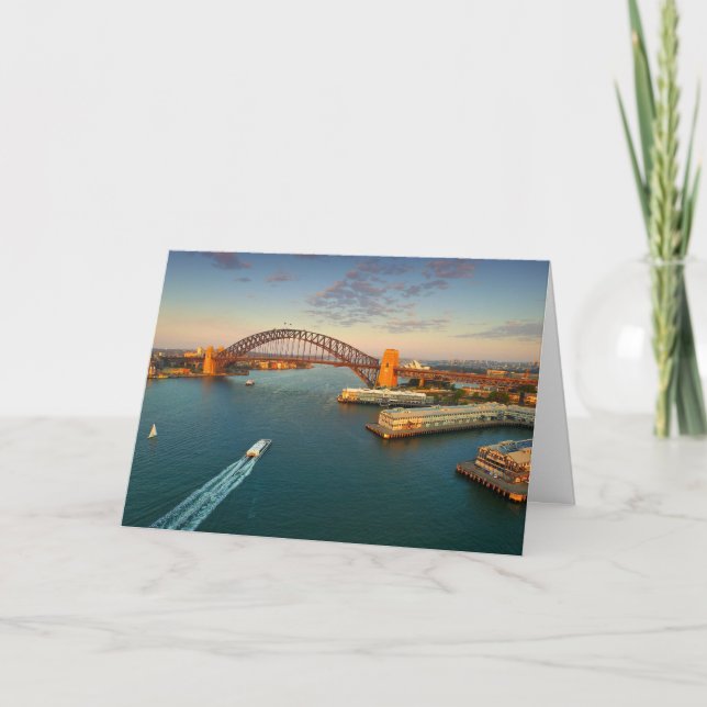 Sydney Harbor Bridge Aerial Greeting Card (Front)