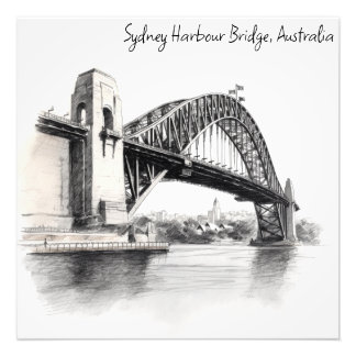 Sydney Harbor Bridge sketch Photo Print