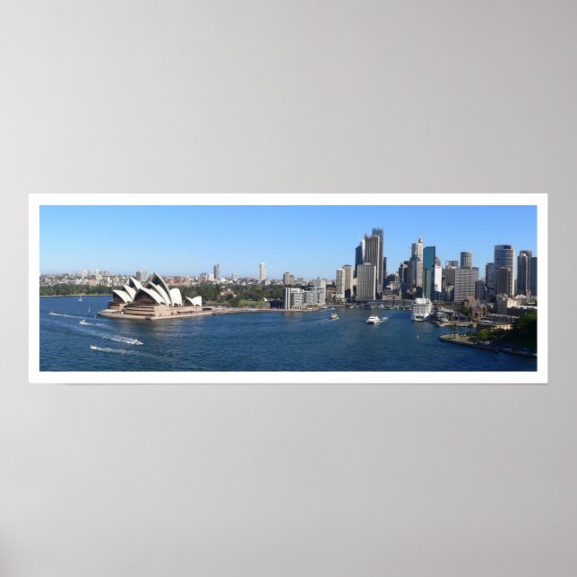 Sydney Harbor, Opera House, Skyline, Panoramic Poster (Front)