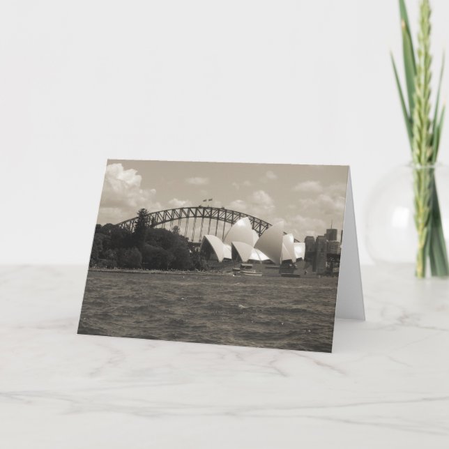 sydney harbour black white card (Front)