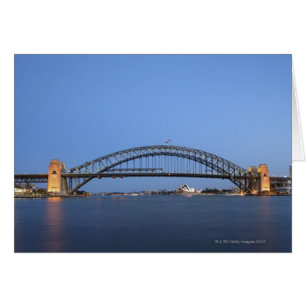 Sydney Harbour Bridge and Opera House at dusk