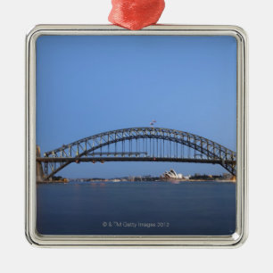 Sydney Harbour Bridge and Opera House at dusk Metal Tree Decoration