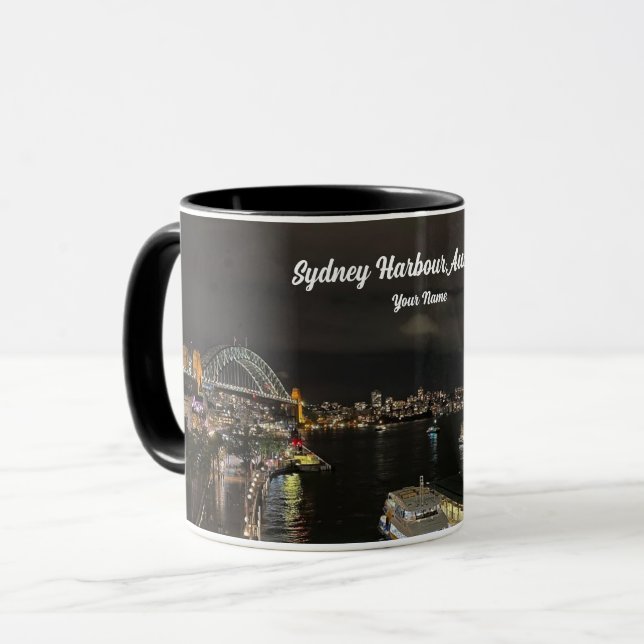 Sydney Harbour Bridge and Opera House by Night Mug (Front Left)