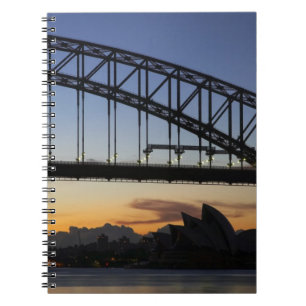 Sydney Harbour Bridge and Sydney Opera House at 2 Spiral Notebook