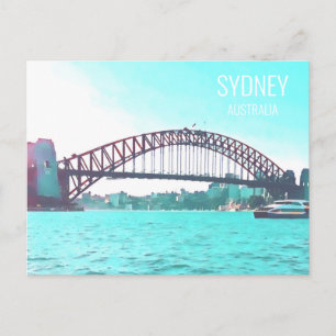 Sydney Harbour Bridge Australian travel print Postcard