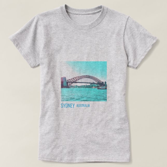 Sydney Harbour Bridge Australian travel T-Shirt (Design Front)