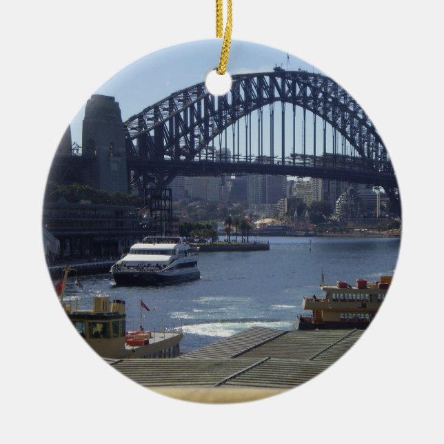 Sydney Harbour Bridge Ceramic Tree Decoration (Front)