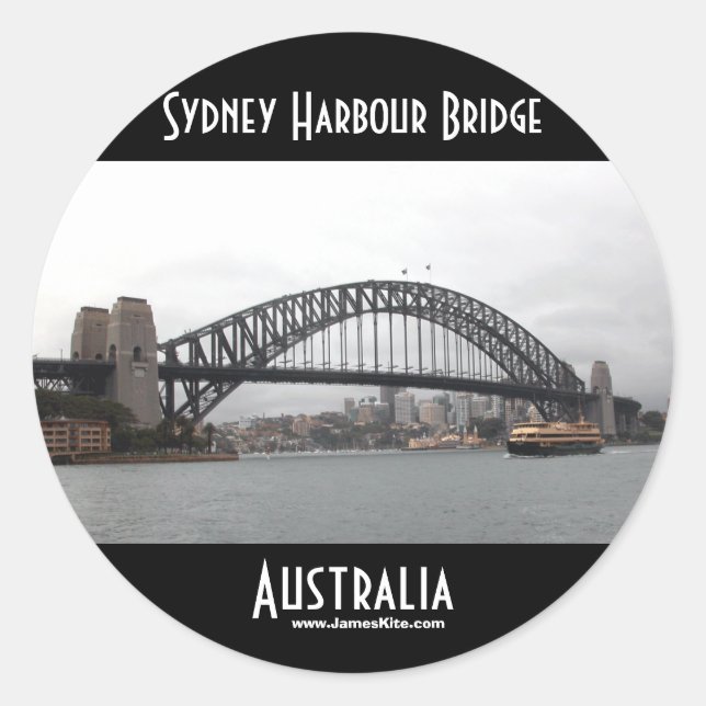 Sydney Harbour Bridge Classic Round Sticker (Front)